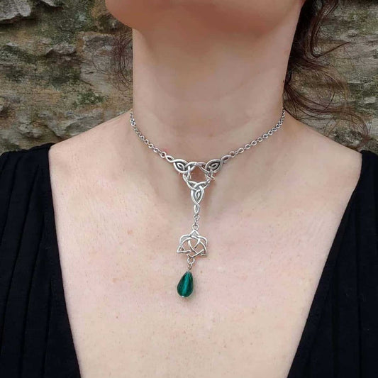 Sacred Trinity Knot Drop Necklace