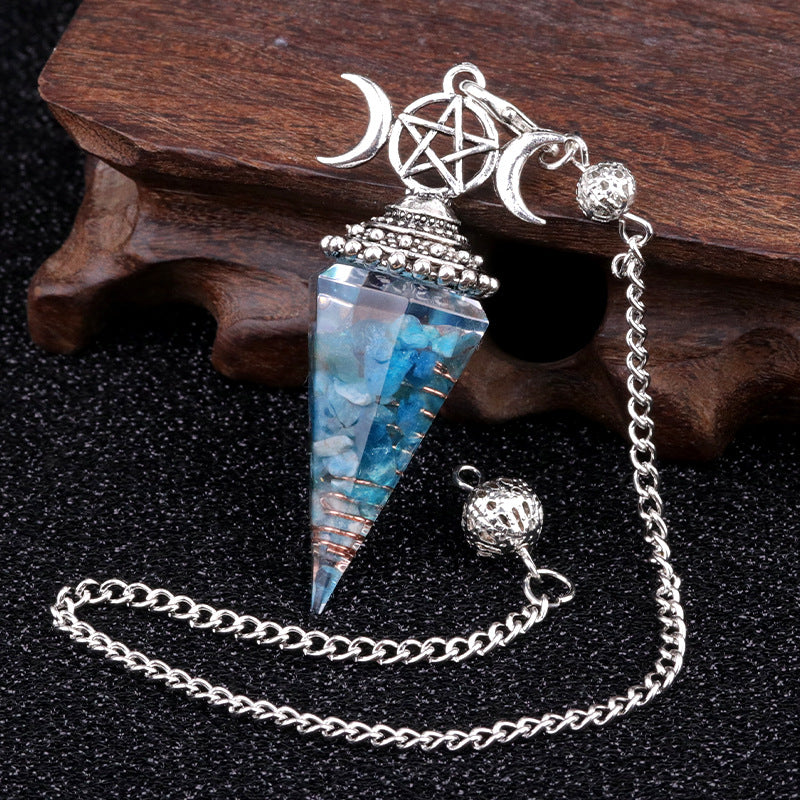 Triple Goddess Crystal Pendulum Necklace