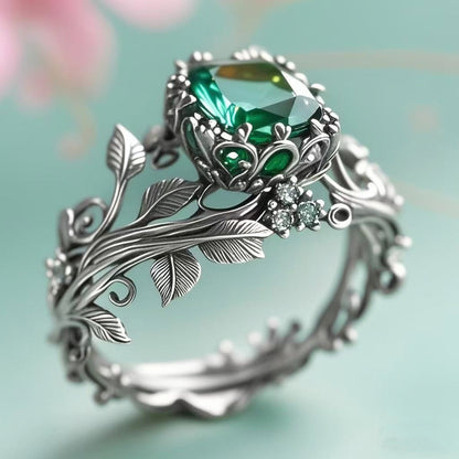 Emerald Vine Crystal Ring