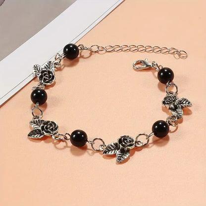 Gothic Rose Charm Bracelet