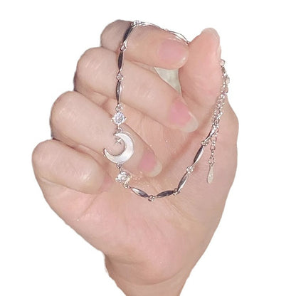 Lunar Grace Crescent Chain Bracelet