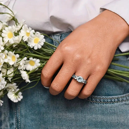 Aqua Light Crystal Ring