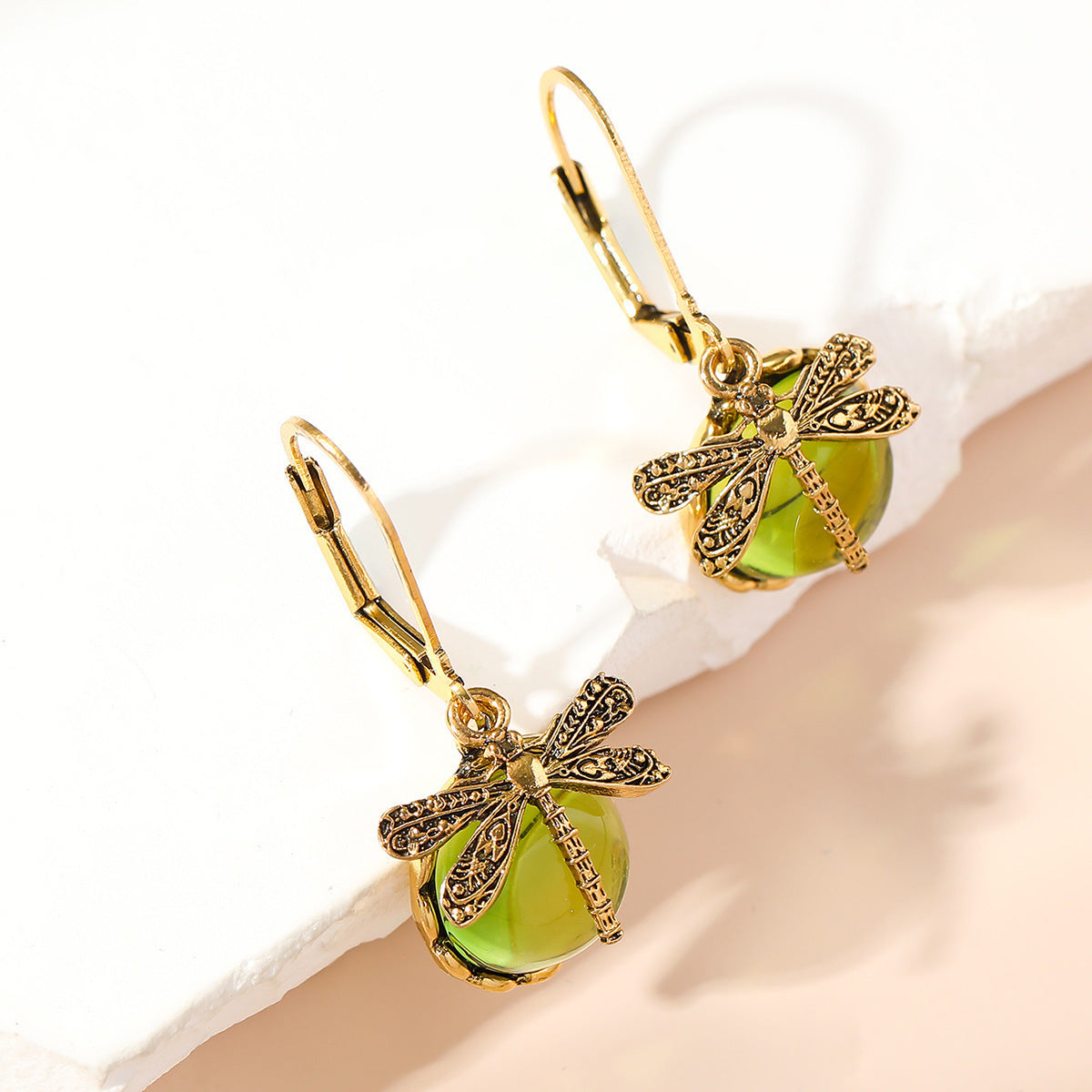 Enchanted Dragonfly Crystal Drop Earrings