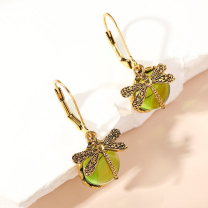 Enchanted Dragonfly Crystal Drop Earrings