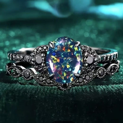 Aurora Prism Obsidian Ring