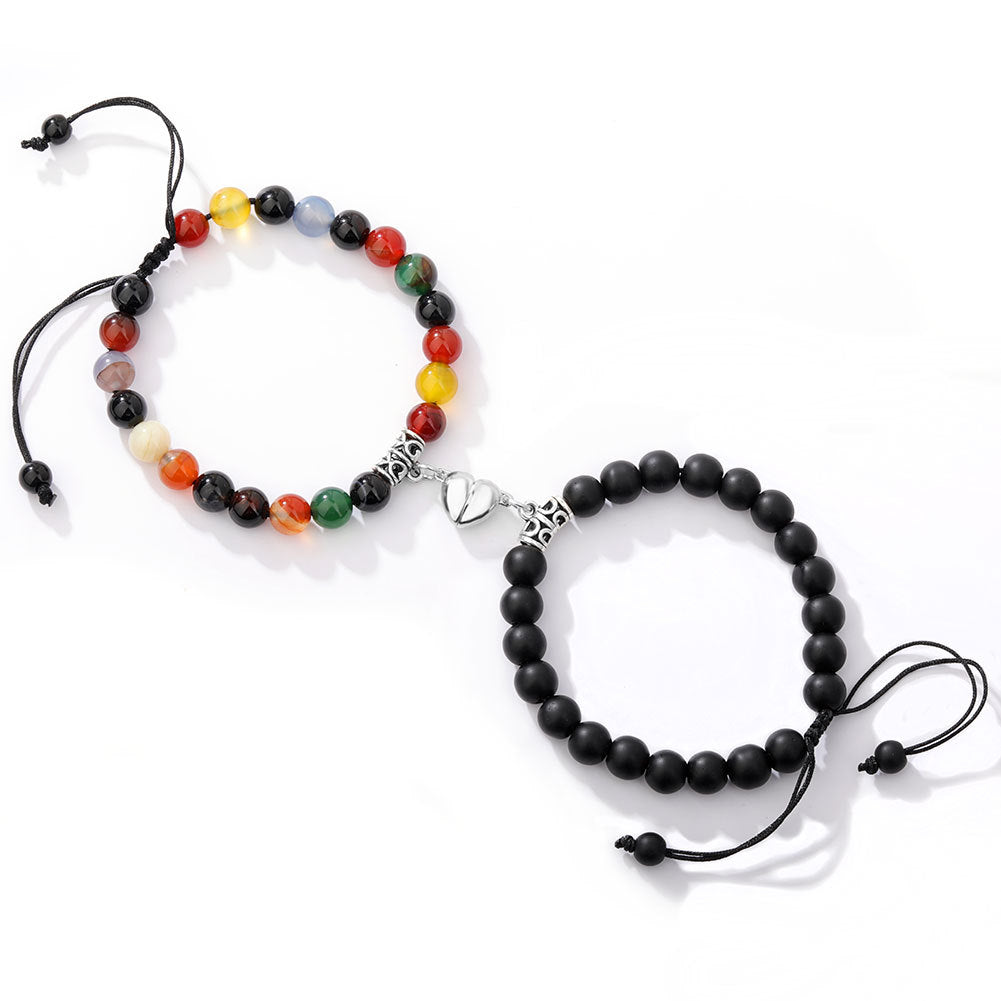 Natural Zircon Couple Bracelet Set (2 pieces)