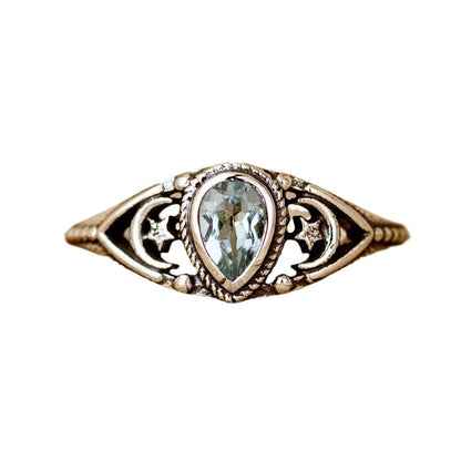 Crescent Veil Crystal Ring