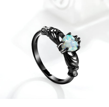 Lunar Opal Heart Ring