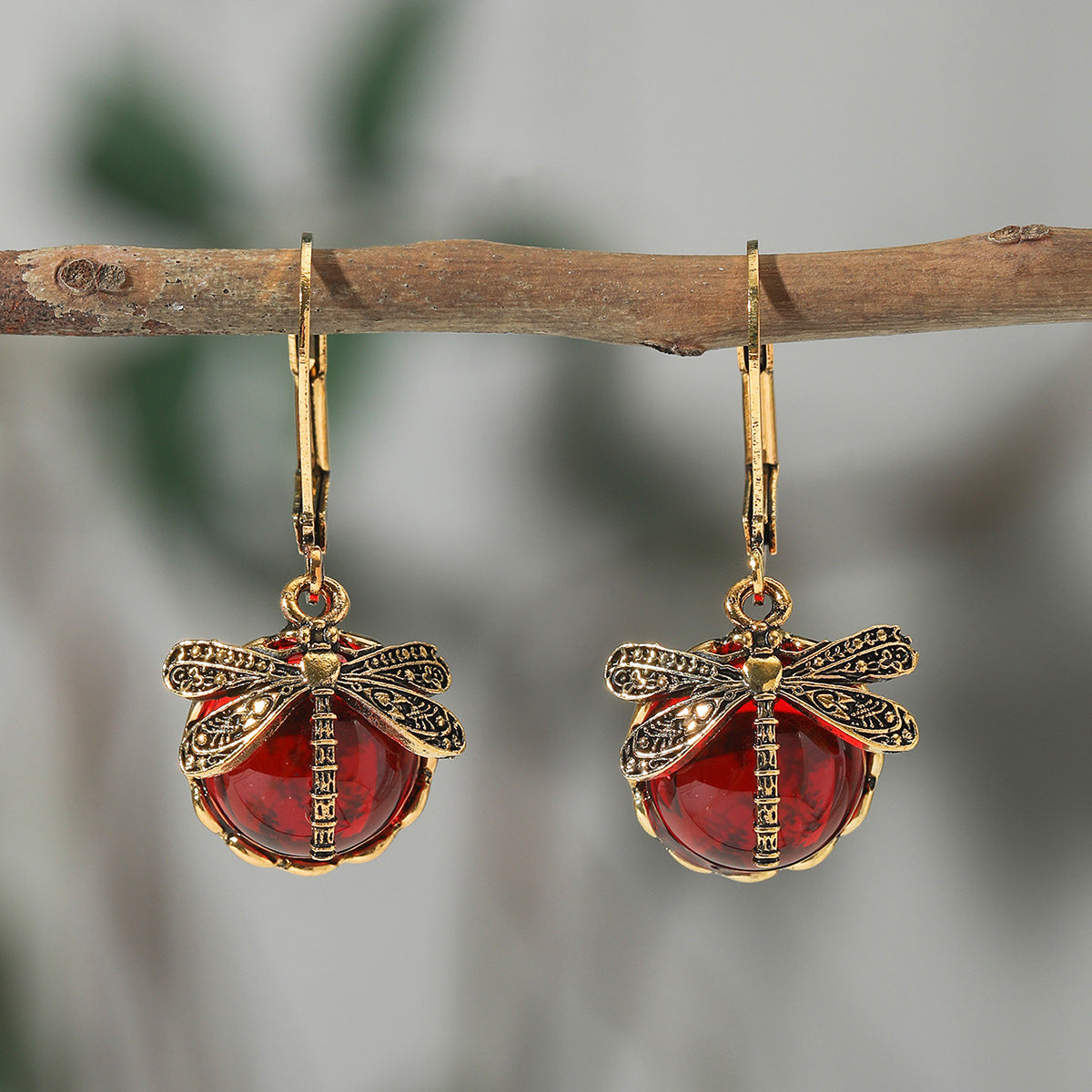 Enchanted Dragonfly Crystal Drop Earrings
