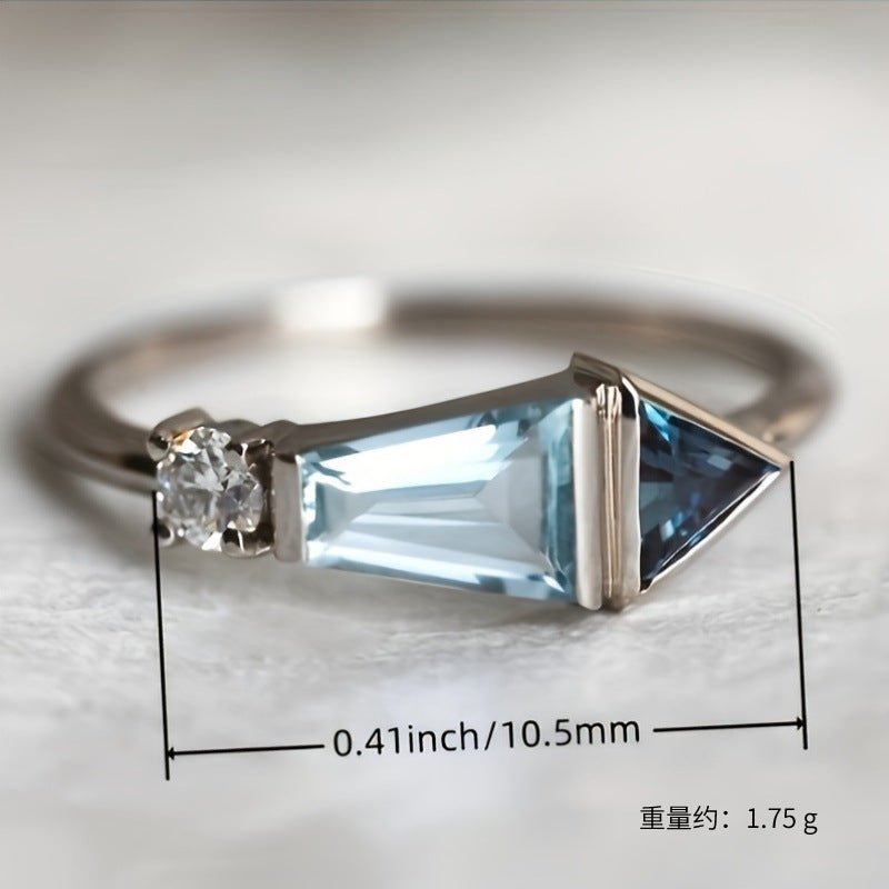 Geometric Balance Crystal Ring