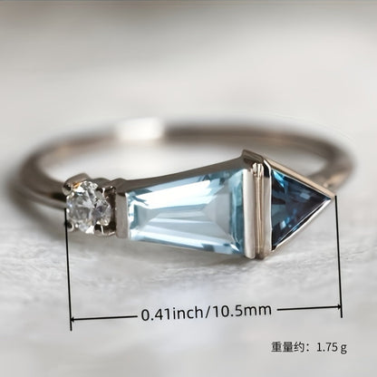 Geometric Balance Crystal Ring