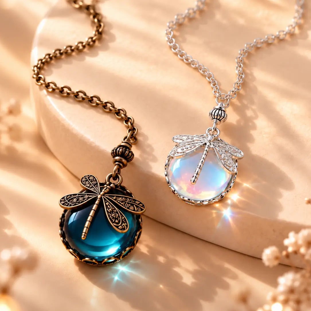 Dragonfly Crystal Drop Necklace
