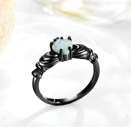 Lunar Opal Heart Ring