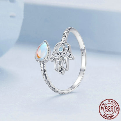 Mystic Hamsa Opal Protection Ring