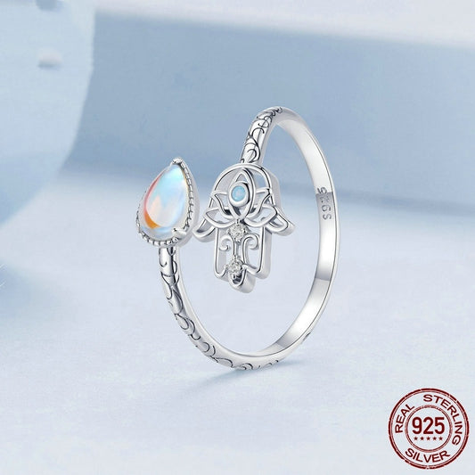 Mystic Hamsa Opal Protection Ring