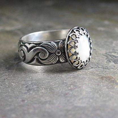 Goddess Halo Mother of Pearl Ring
