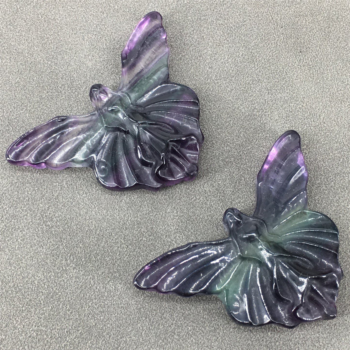 Natural Crystal Carved Colorful Fluorite Butterfly Figurine