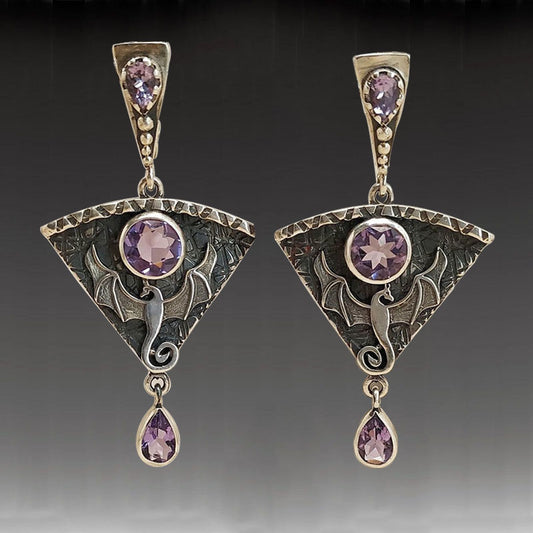 Enchanting Vintage Dragon Crystal Gothic Earrings