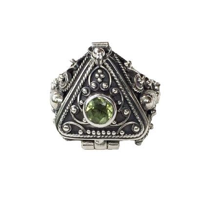 Sacred Triangle Herb Locket Ring