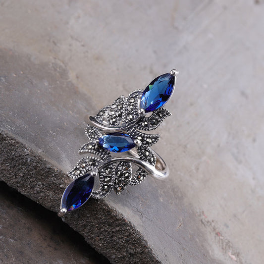 Mystic Vines Blue Zircon Ring
