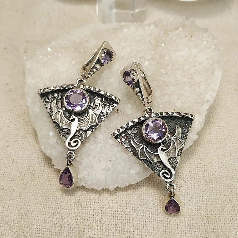 Enchanting Vintage Dragon Crystal Gothic Earrings