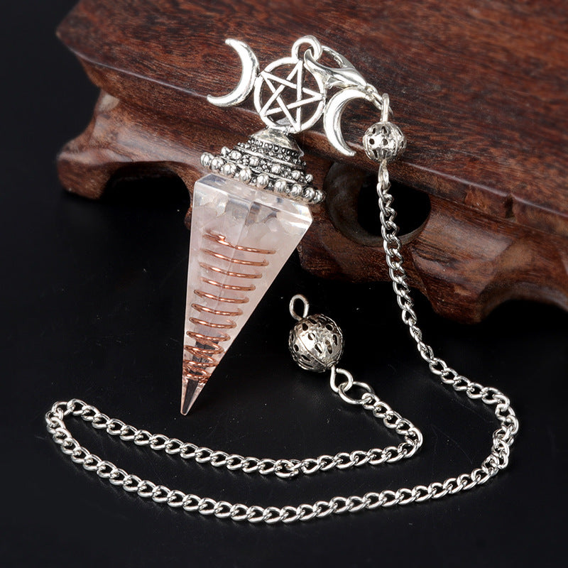 Triple Goddess Crystal Pendulum Necklace
