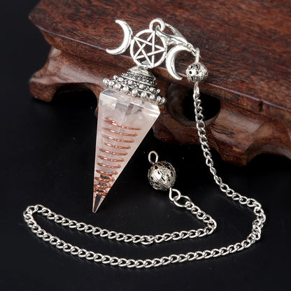 Triple Goddess Crystal Pendulum Necklace