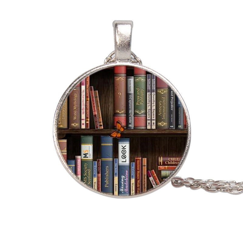 Glass Dome Enchanted Book Necklace