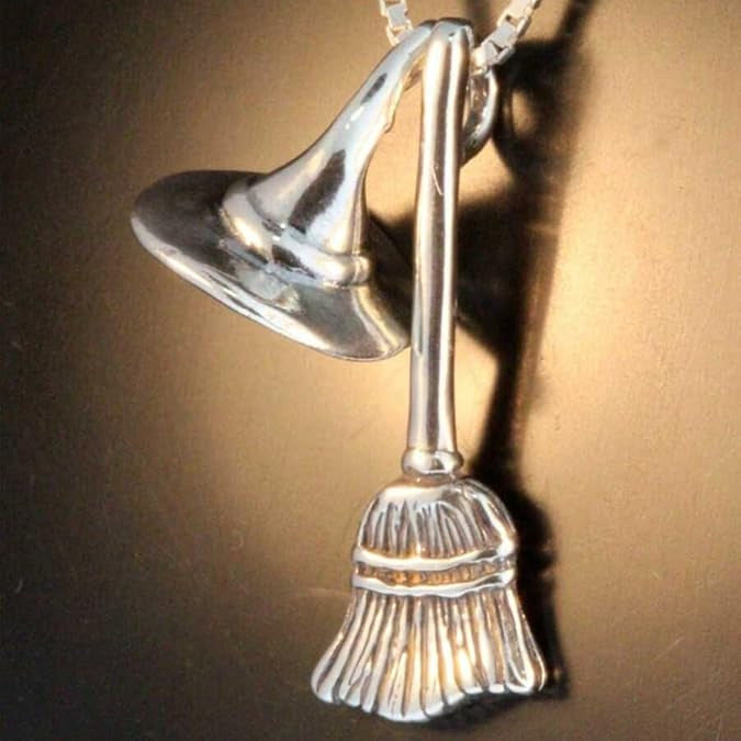 Witch’s Broom & Hat Necklace