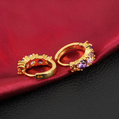 Mystic Amethyst Crystal Hoops