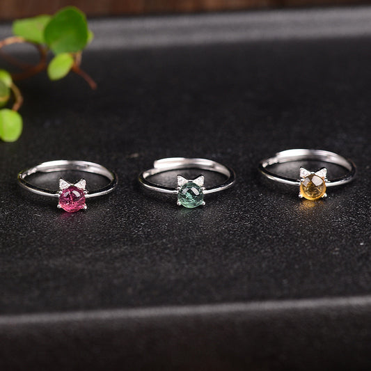 Mystic Feline Crystal Ring