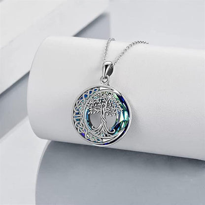 Celtic Crystal Tree Of Life Moon Necklace