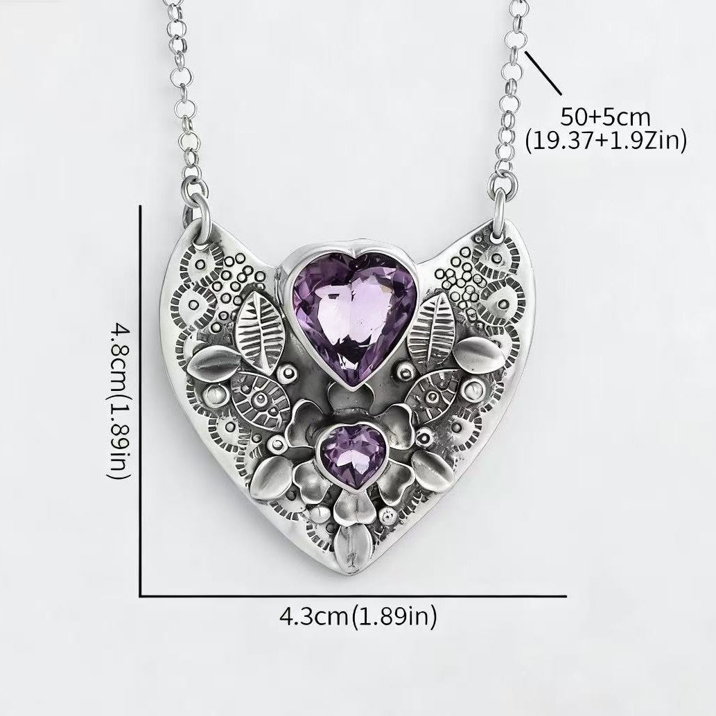Amethyst Heart Garden Necklace