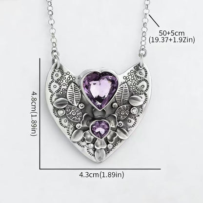 Amethyst Heart Garden Necklace