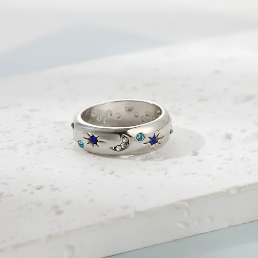 Moon & Stars Celestial Ring