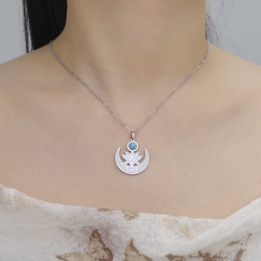 ENCHANTED MOON LOTUS BLOSSOM NECKLACE