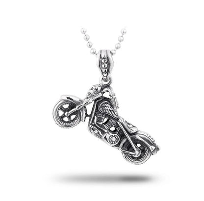 Steel Rider Skull Motorcycle Necklace