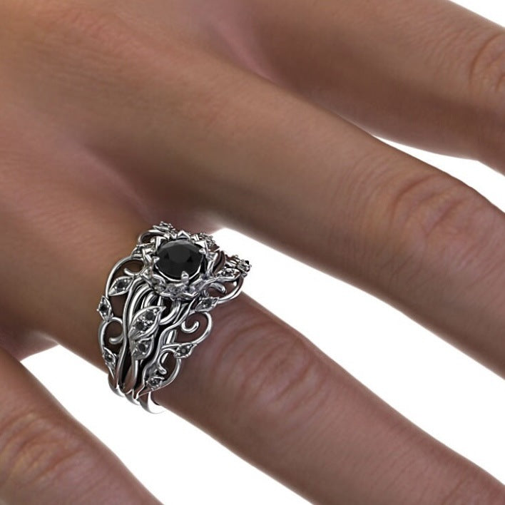 Nocturnal Garden Crown Ring Set