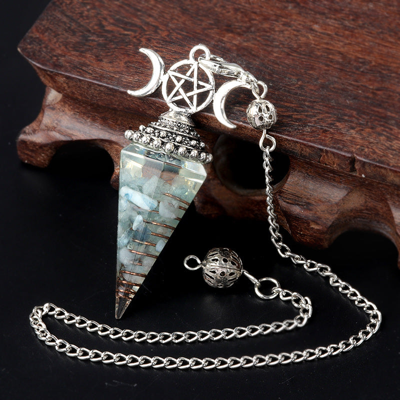 Triple Goddess Crystal Pendulum Necklace
