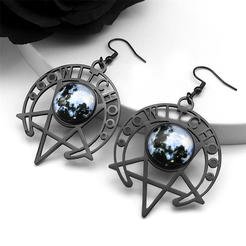 Witch's Black Moon Earrings