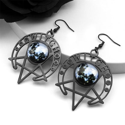 Witch's Black Moon Earrings