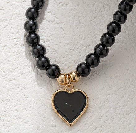 Obsidian Love Bead Necklace