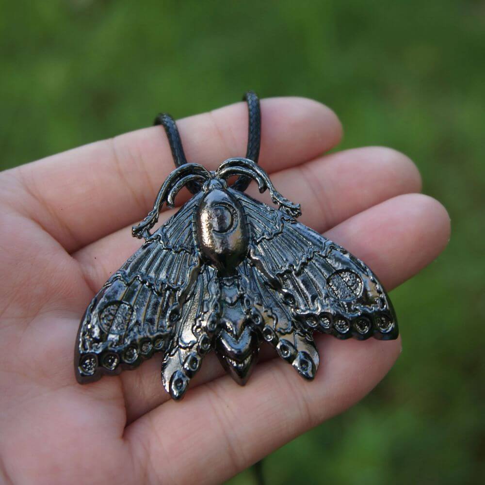 Gothic Death Moth Necklace