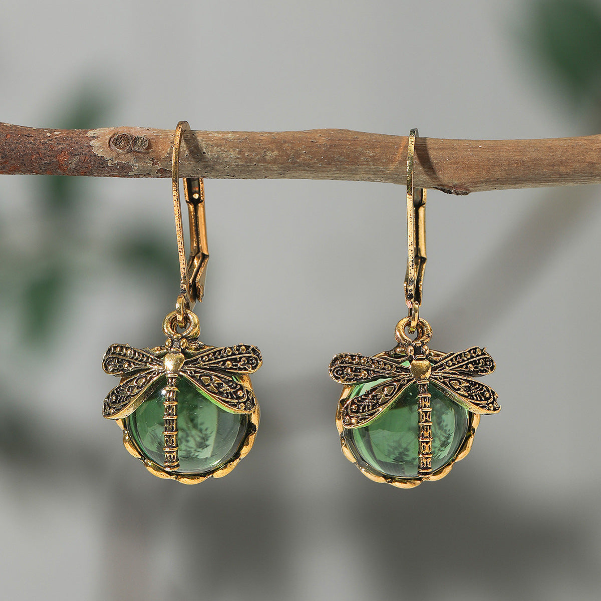 Enchanted Dragonfly Crystal Drop Earrings