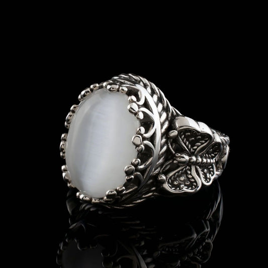 Sacred Butterfly Moonstone Ring