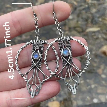 Moonthread Crystal Circle Earrings