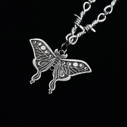 Gothic Death Moth Necklace