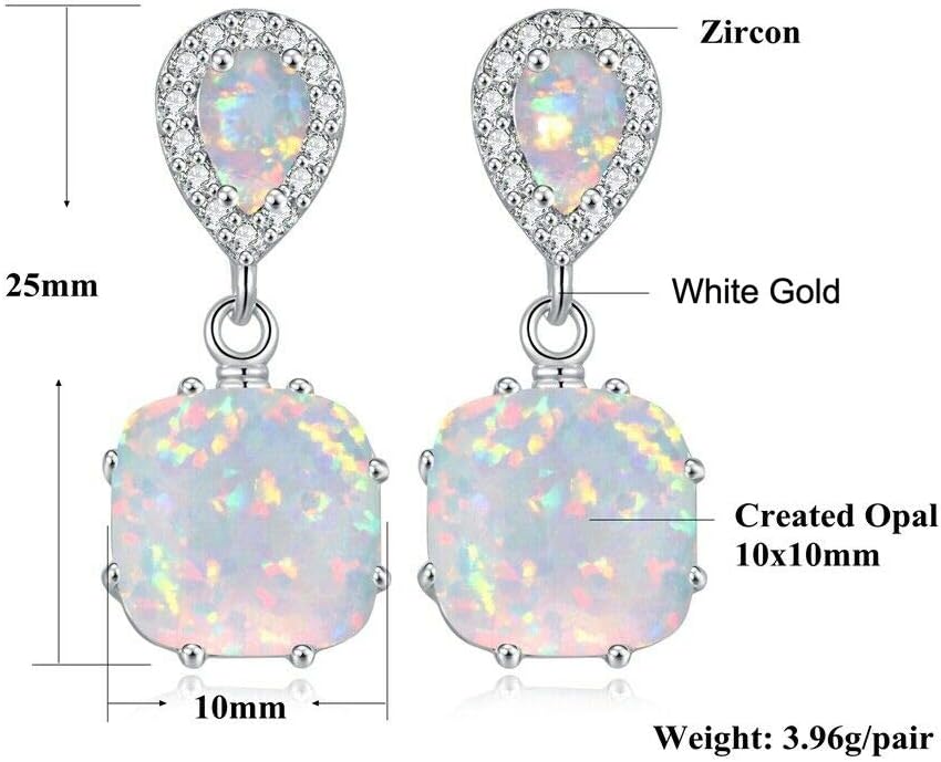 Frosted Glow White Opal Drop Earrings