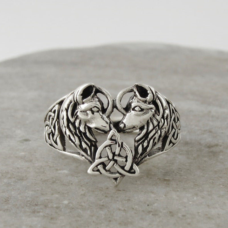 Silver viking Wolf ring Celtic Wolf head ring Size 8 1/2 - $166 - From  Imperfect
