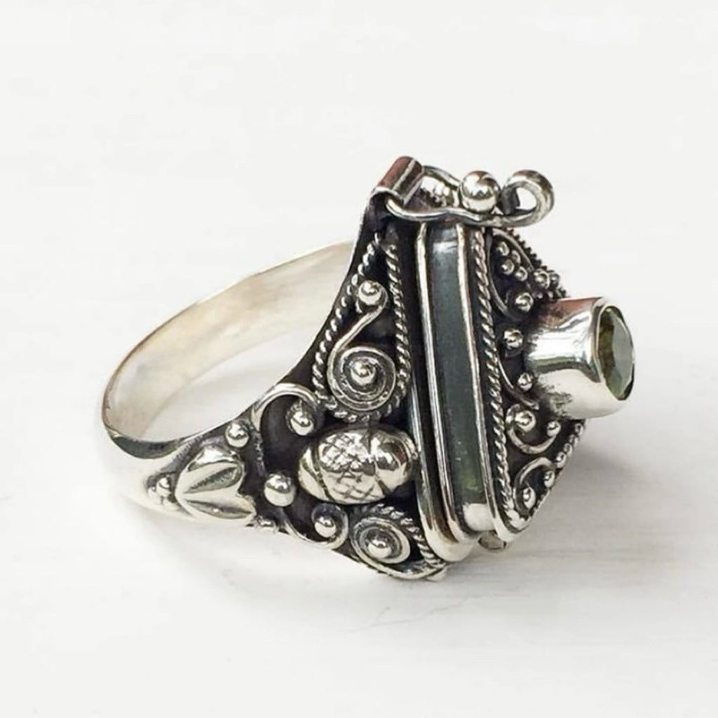 Sacred Triangle Herb Locket Ring